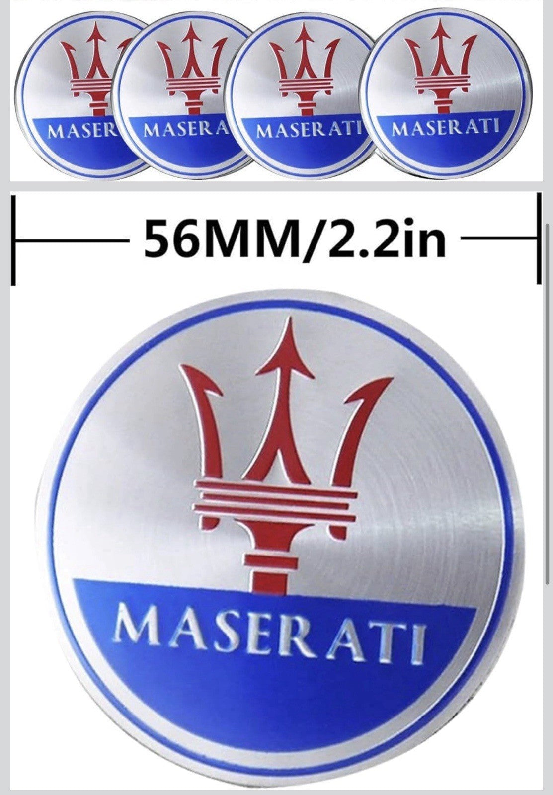 4PCS fit for Maserati Wheel Center Caps,Wheel Hub Mase-Wheel-blue silver2