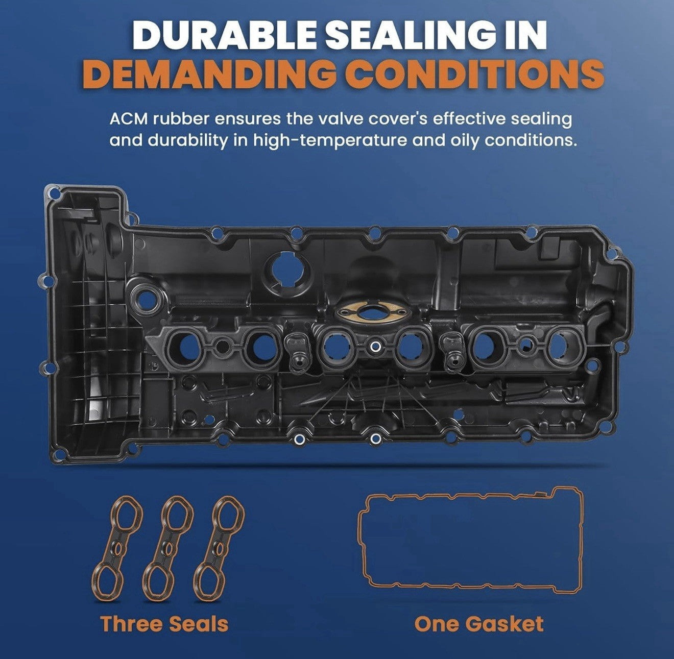 11127552281 Engine Valve Cover w/Gasket & Bolts Compatible with BMW E70 E82 E903