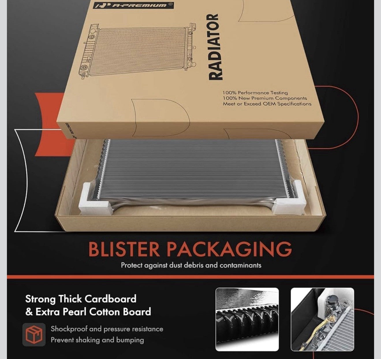 34'' Engine Coolant Radiator Compatible with Chevy Silverado/Suburban/Tahoe GMC1