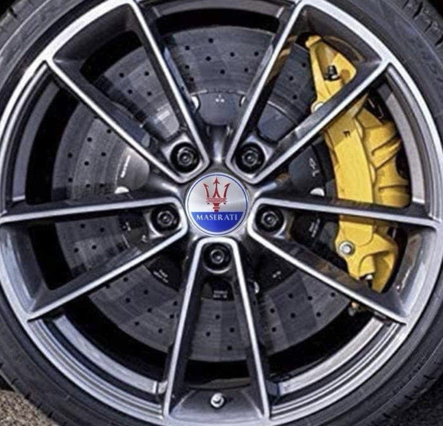 4PCS fit for Maserati Wheel Center Caps,Wheel Hub Mase-Wheel-blue silver4
