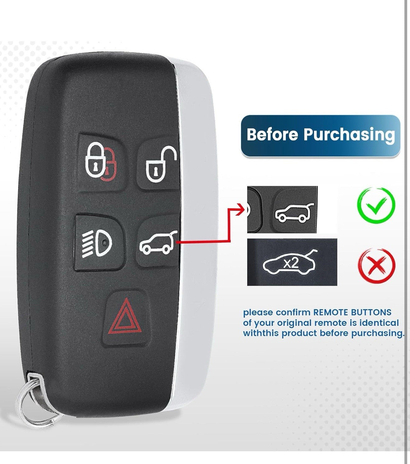 Replacement Smart Remote Car Key Fob for Jaguar Land Rover Range Rover 2011-2...5