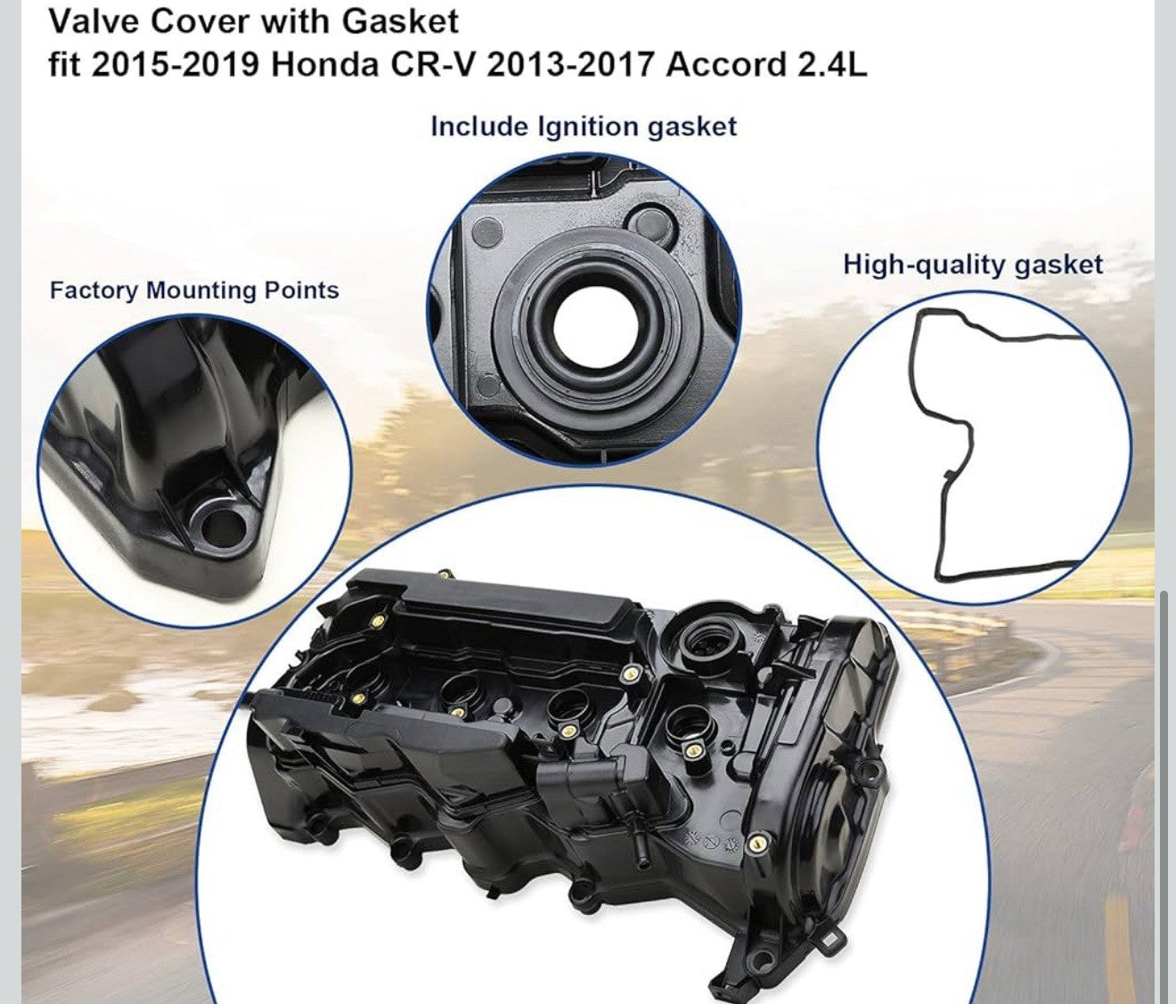 Engine Valve Cover with Gasket Compatible with 2015-2019 Honda CR-V 2013 2017..3