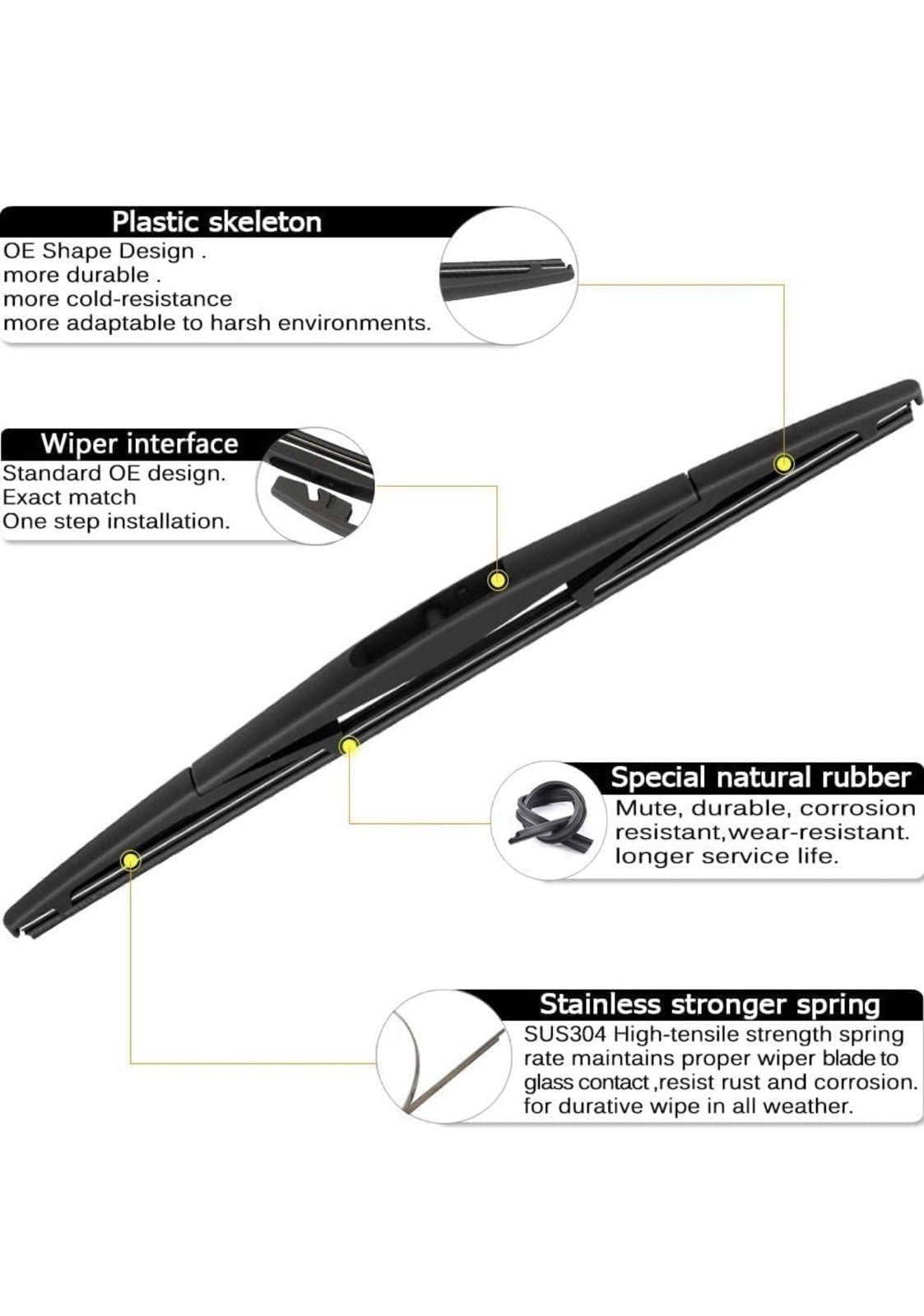 16"+16" Windshield Wipers with 12 Inch Rear Wiper Blade Replacement for Jeep ...2