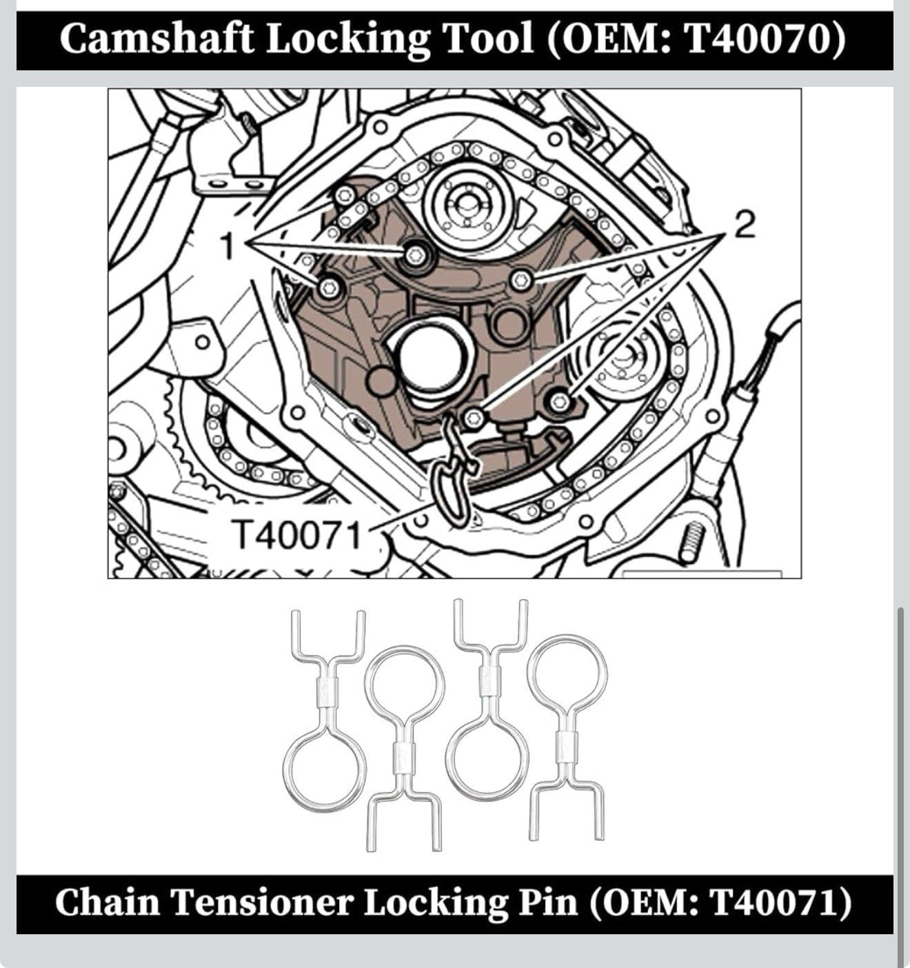Engine Camshaft Locking Timing Tool Kit, Compatible with VW Audi 2.0 2.4 2.5 ...8