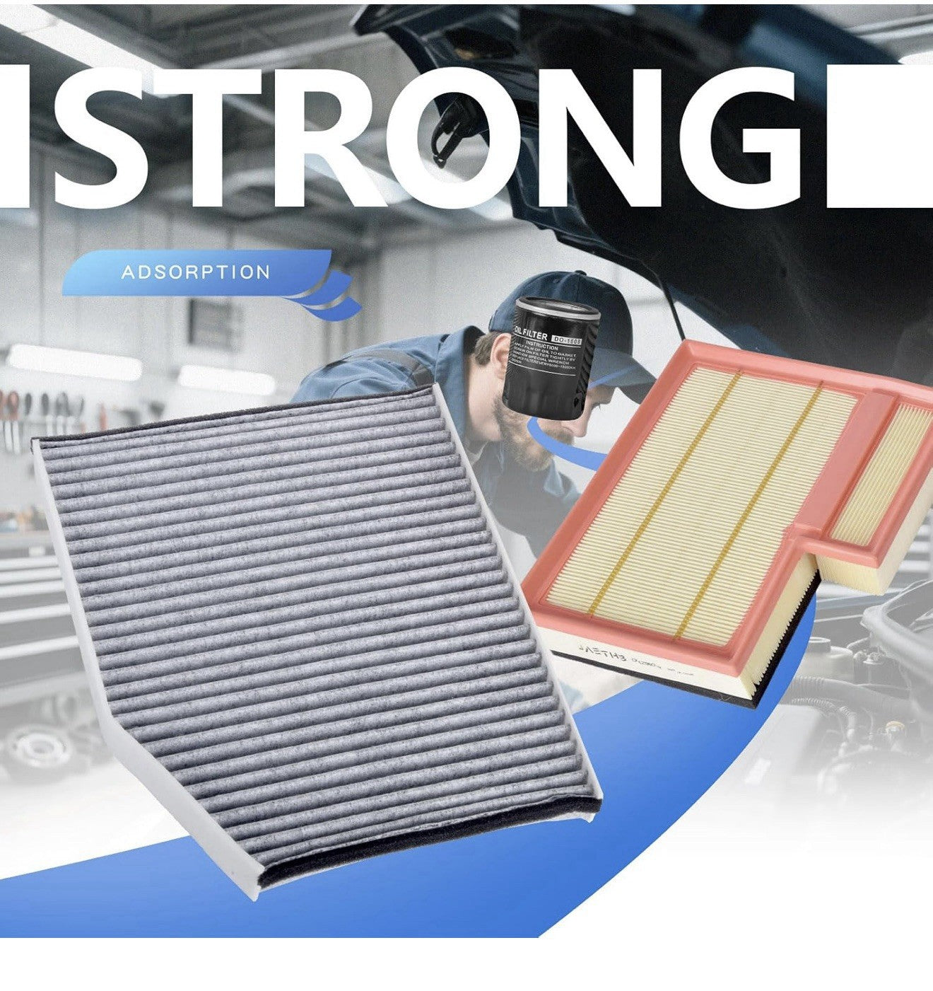 Engine & Cabin Air Filter, Oil Filter Set for Ford Transit 2.0 3.2 3.5 3.71