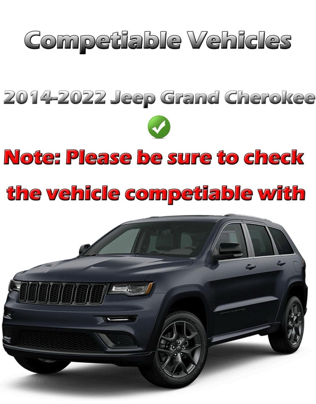 5-Button Key Fob Replacement for 2014-2022 Jeep Grand Cherokee, Plastic, SUV,...3