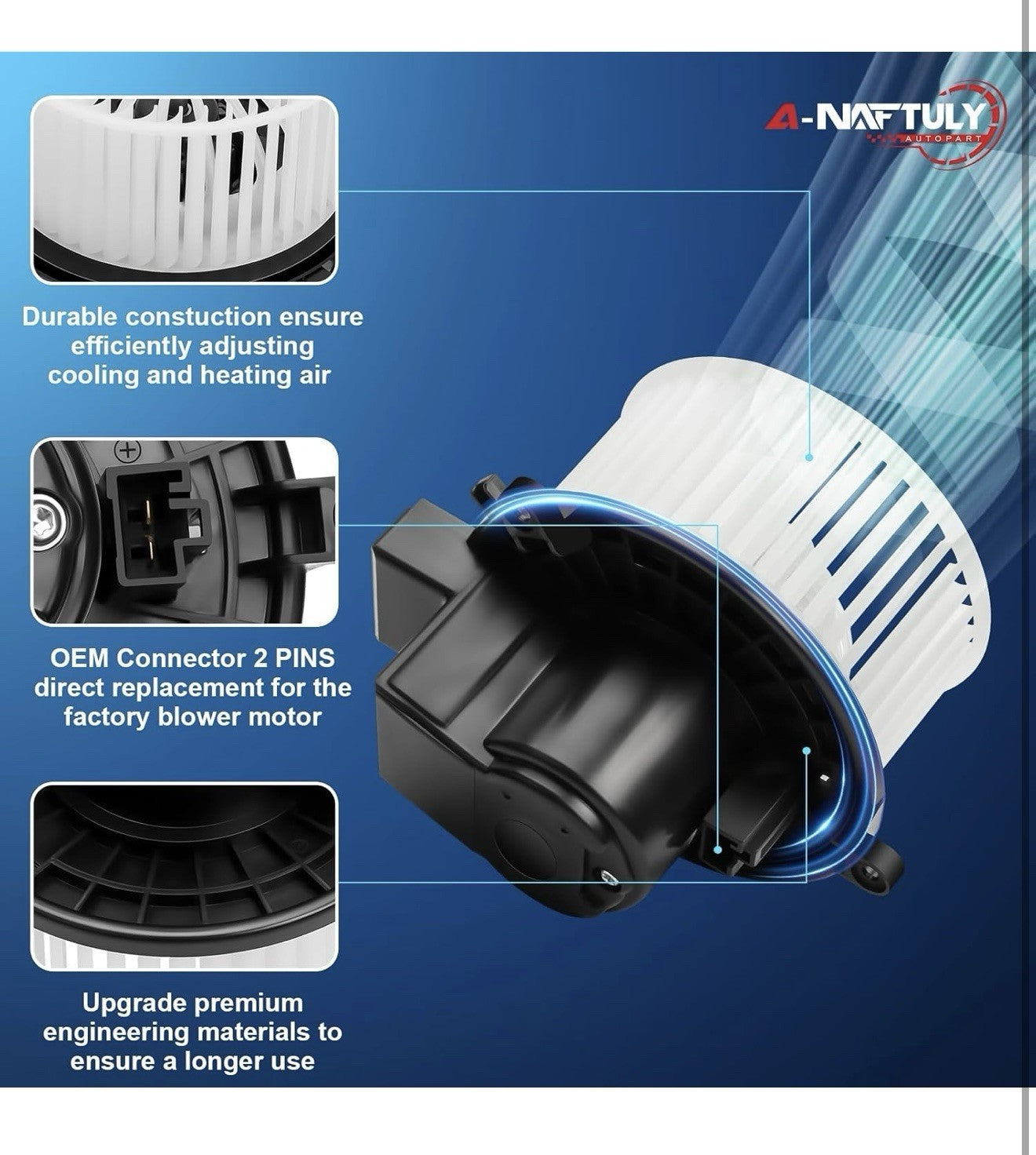 Rear AC Heater Blower Motor Fan Compatible with 2006-2020 Dodge Grand Caravan&mr3