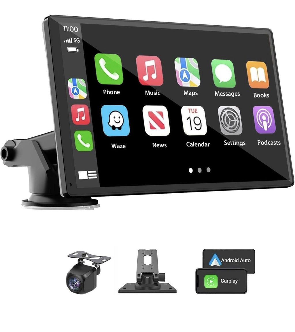 7" Portable Wireless Apple CarPlay & Android Auto Car Stereo Radio+Backup Camera0
