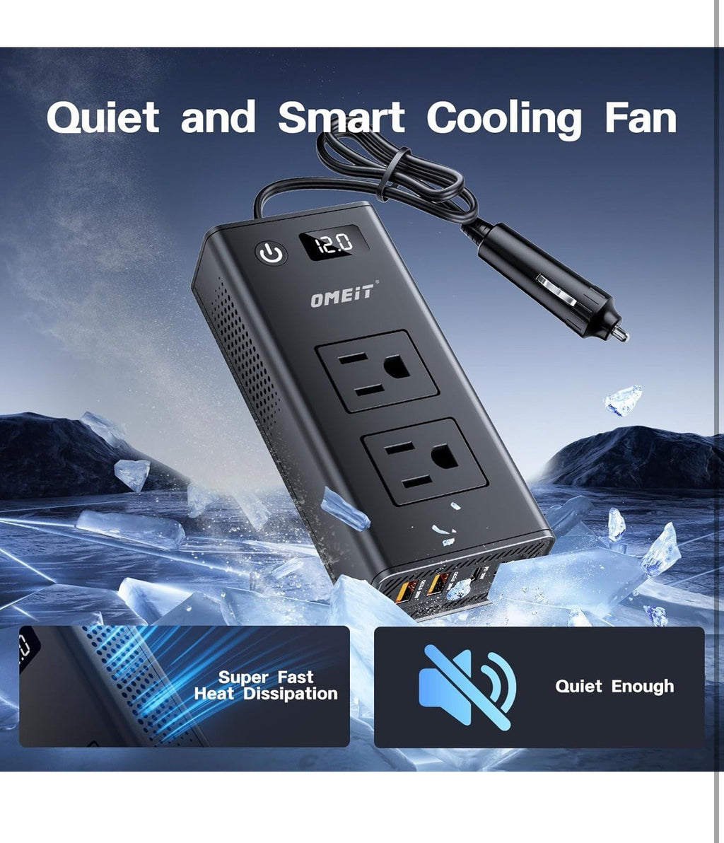 200W Car Power Inverter, OMEiT DC 12V to AC 110V Converter with Fast Charger... 3