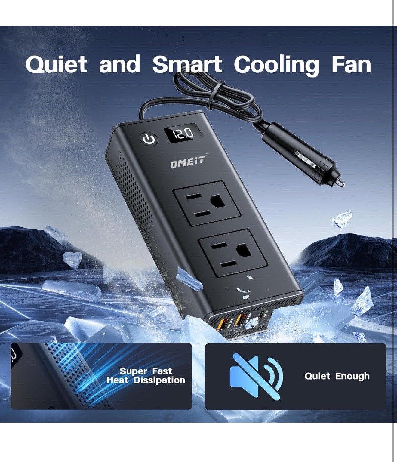 200W Car Power Inverter, OMEiT DC 12V to AC 110V Converter with Fast Charger... 3