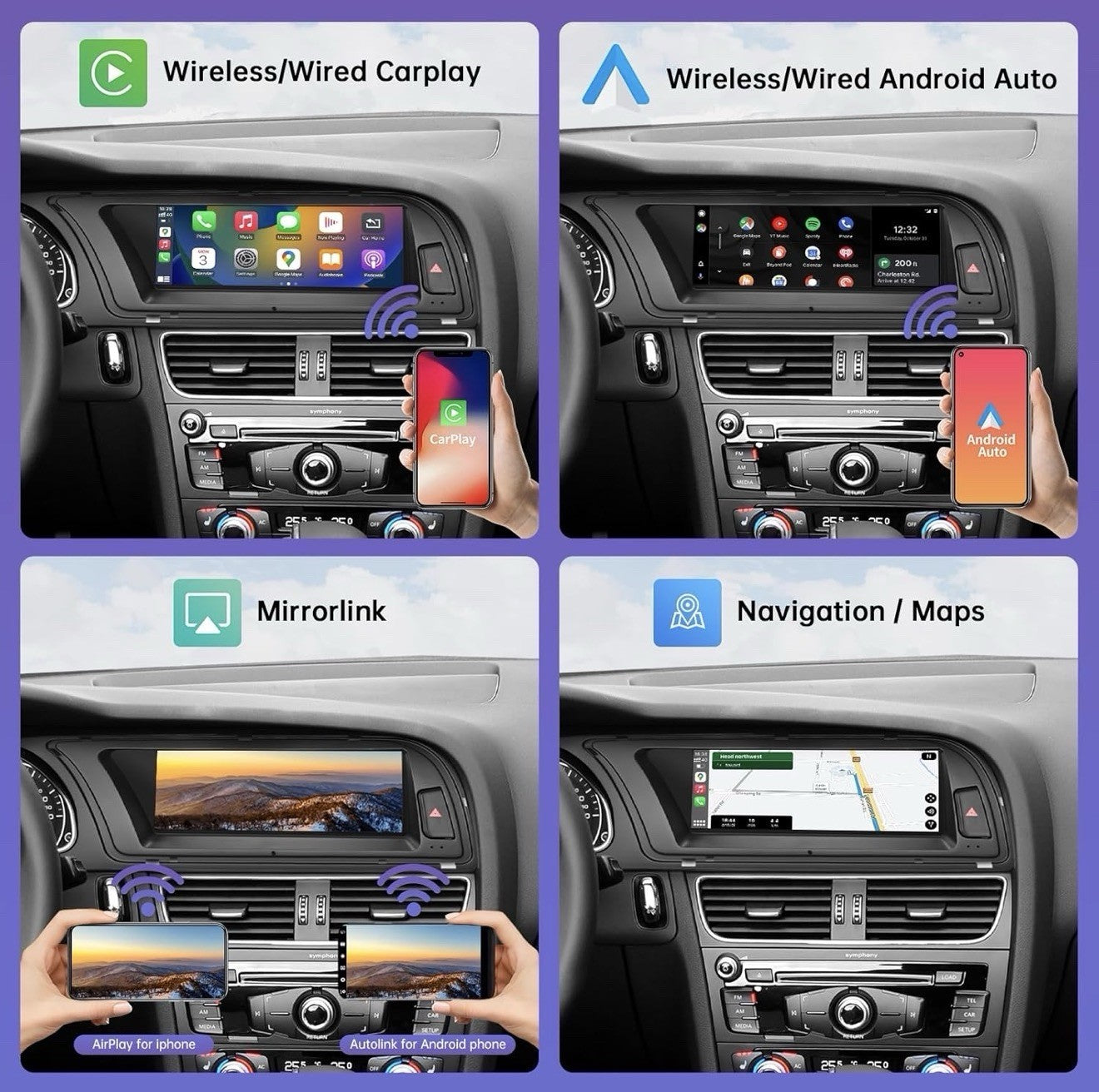 8.9 Inch Wireless CarPlay/Android Auto Touchscreen for Audi A4 (2009 8.9-2GMMI4