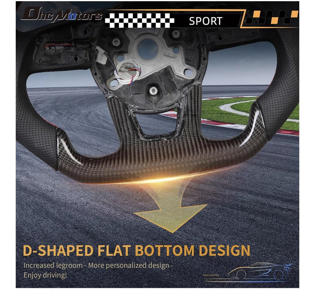 Real Carbon Fiber Smart Steering Wheel for Audi RS3/RS4/RS8/S3/S4/S5/A3/A4/A5USA4