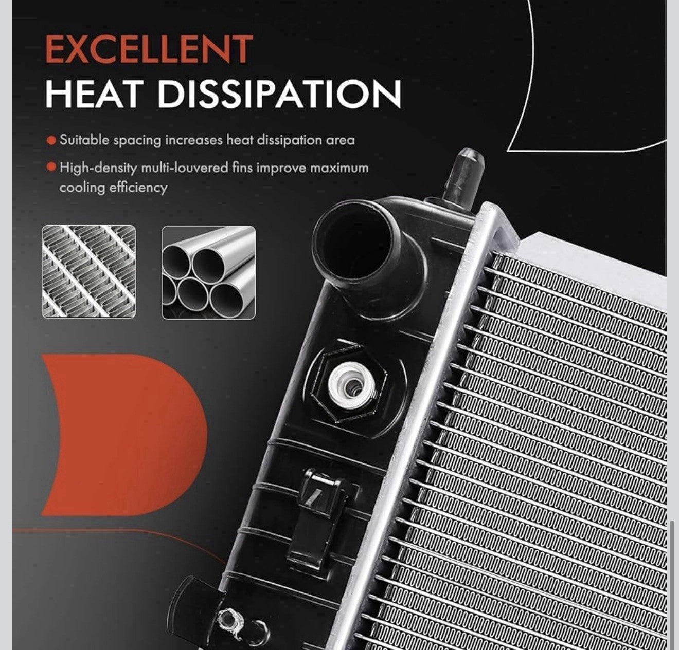 34'' Engine Coolant Radiator Compatible with Chevy Silverado/Suburban/Tahoe GMC3