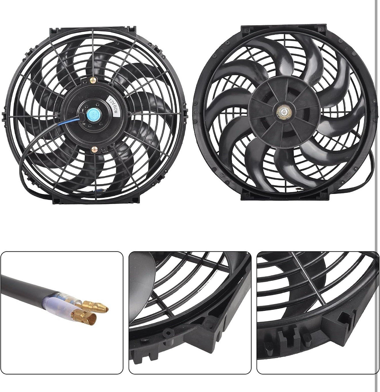 12" 12 Inch 80W 12V Universal Push / Pull Car Electric Slim Radiator Cooling Fan1