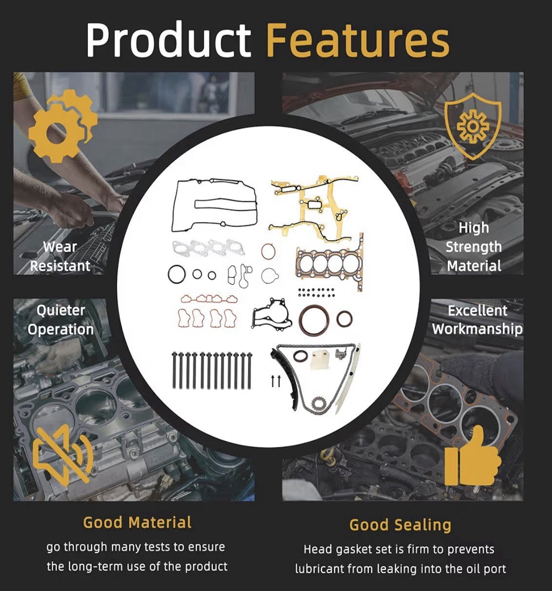 Full Cylinder Head Gasket Set w/ Head Bolt Kit Fit Chevy  Sonic Cruze 1.4L Turbo5