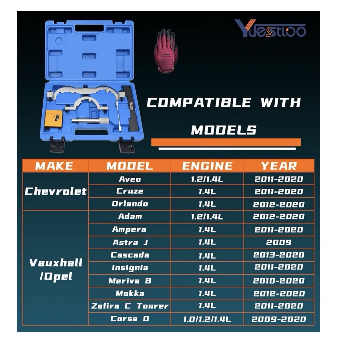 Turbo Engine Timing Tool Kit for Vauxhall Opel Chevy Chevrolet Aveo Cruze6