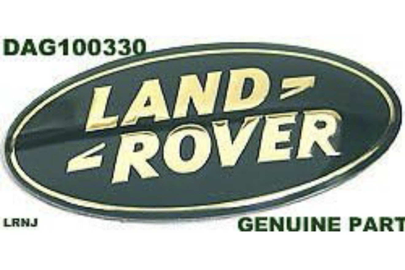 LAND ROVER DISCOVERY 1 GRILLE BADGE GREEN ON GOLD NEW GENUINE PART DAG1003301