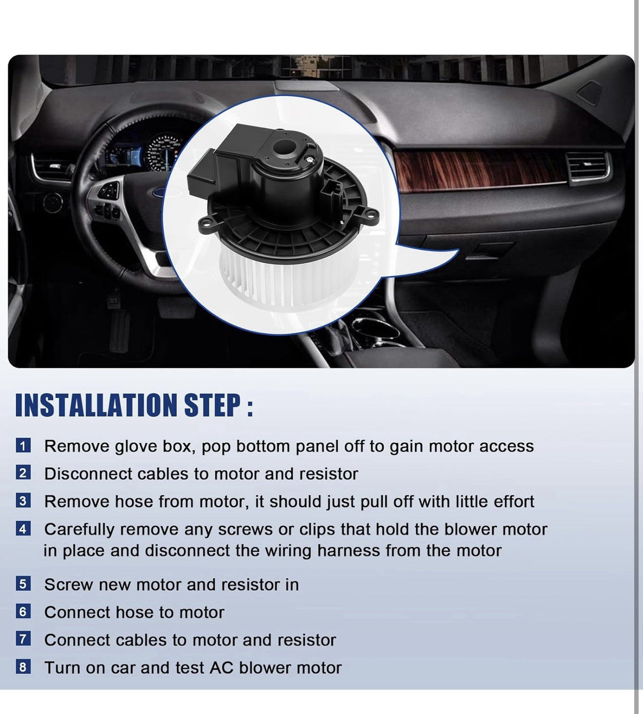 Rear AC Heater Blower Motor Fan Compatible with 2006-2020 Dodge Grand Caravan&mr7