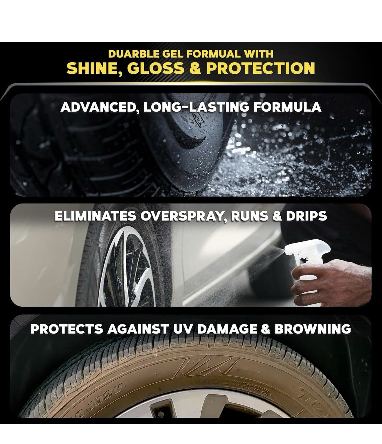 Meguiar's G7516 Endurance Tire Gel, Premium Tire Gel for a Lasting Glossy Shine 2