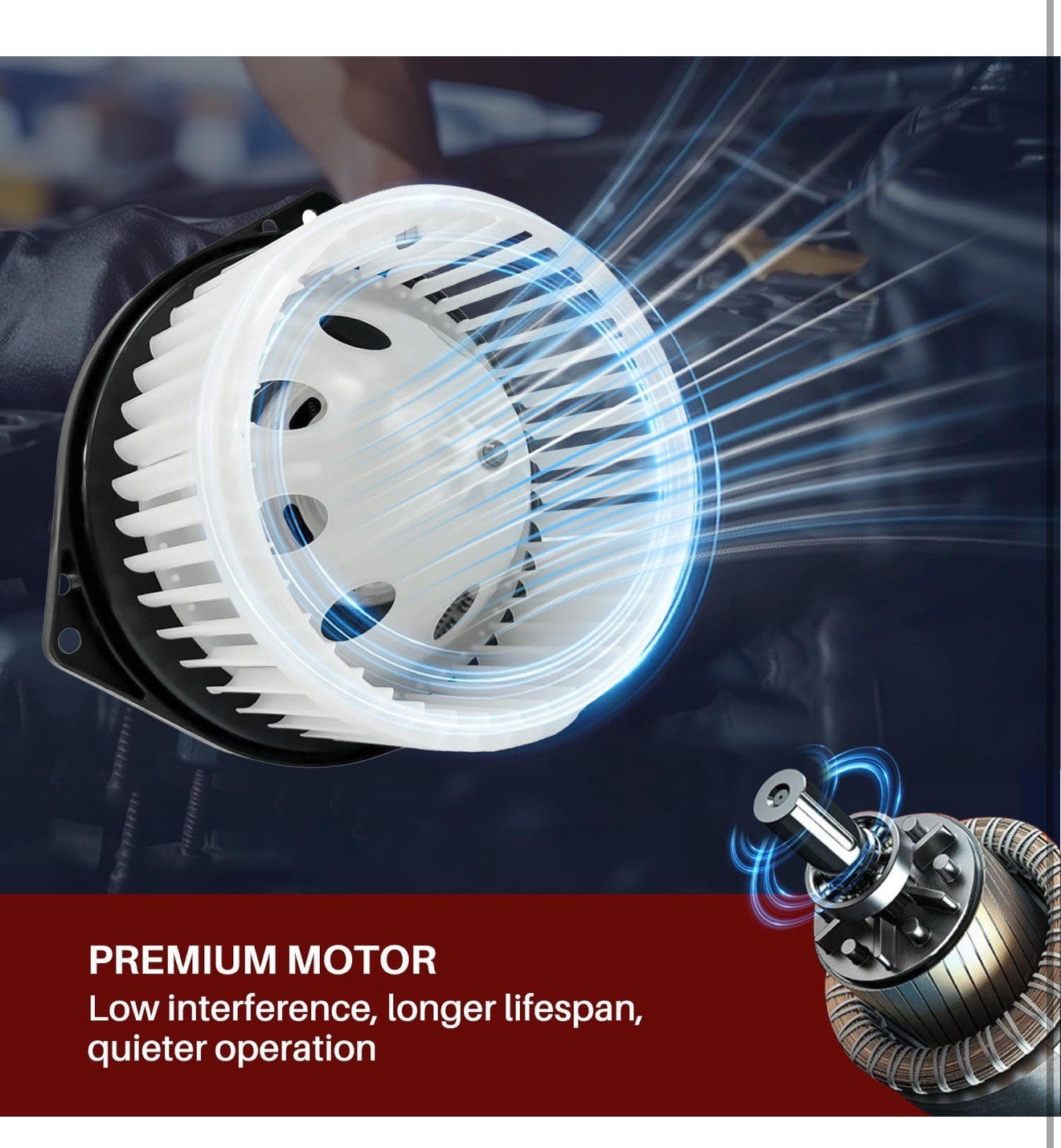  HVAC A/C Heater Blower Motor with Fan Cage Replacement for Infiniti & Nissan 4