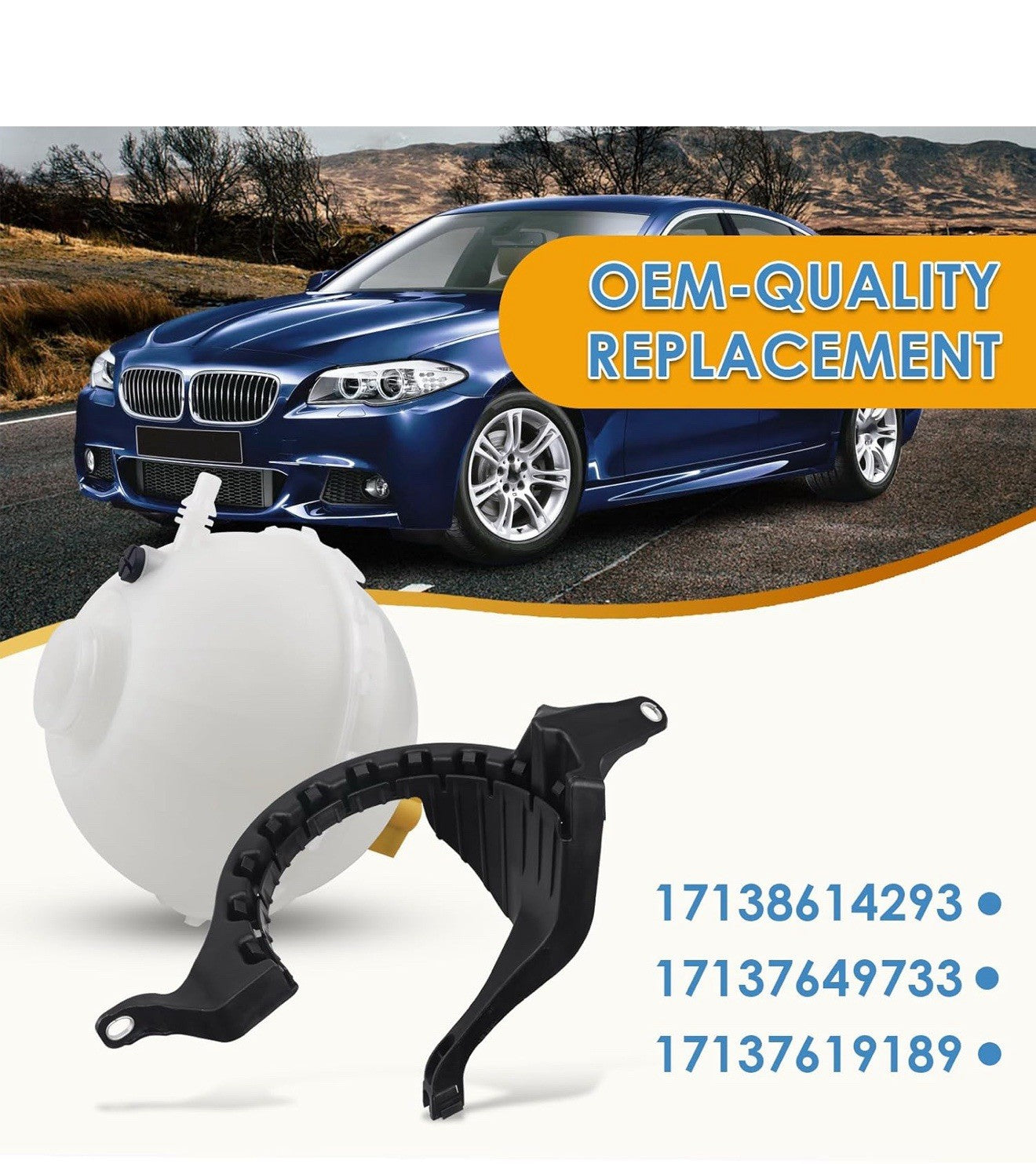 17138614293 Engine Coolant Reservoir Tank w/Sensor & Bracket, Compatible with...2