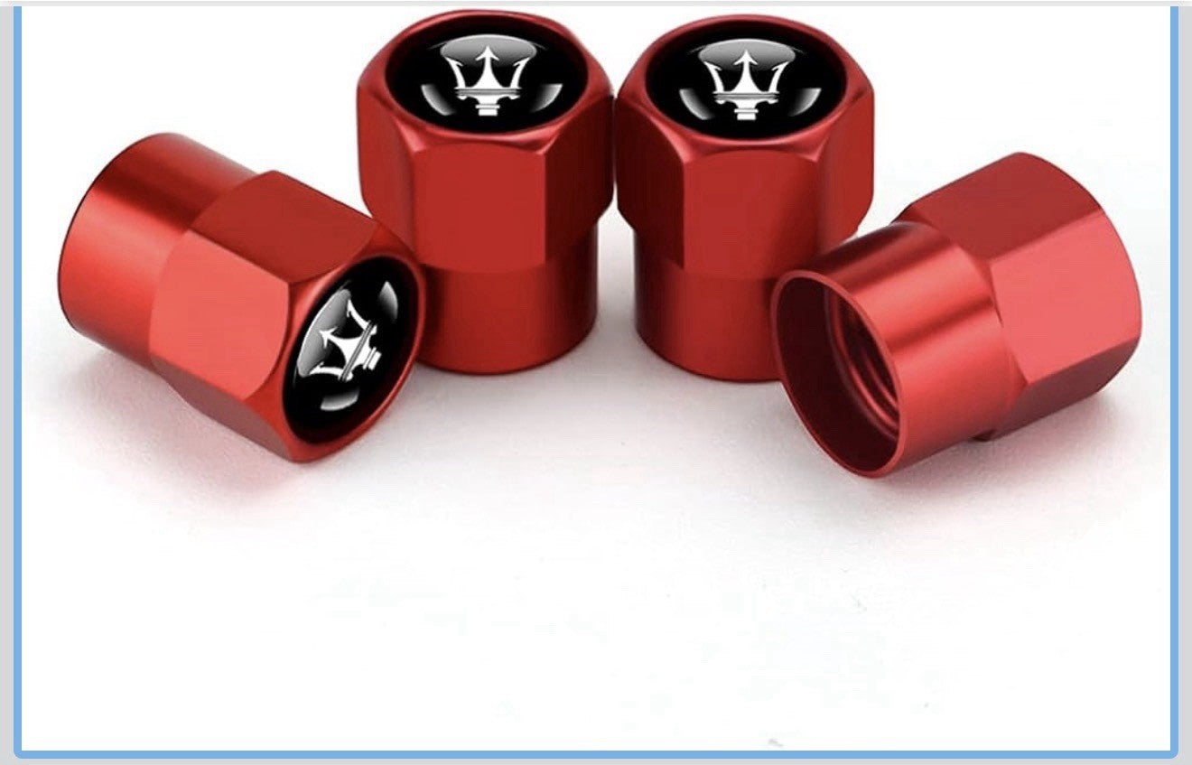 Premium Red For Maserati Valve Stem Caps 4 Pack FREE USA SHIPPING0