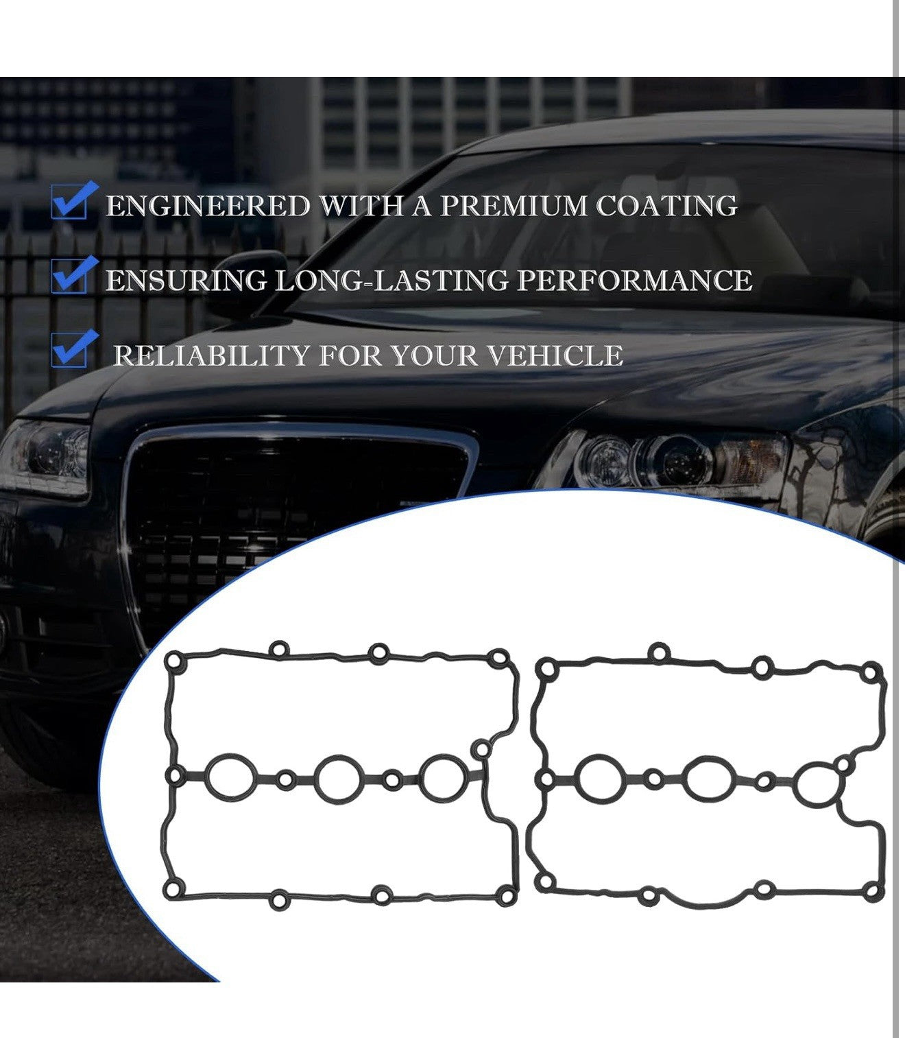 Engine Valve Cover Gasket Right and Left Set for Audi A6 Quattro S5 A8 Quattr...4