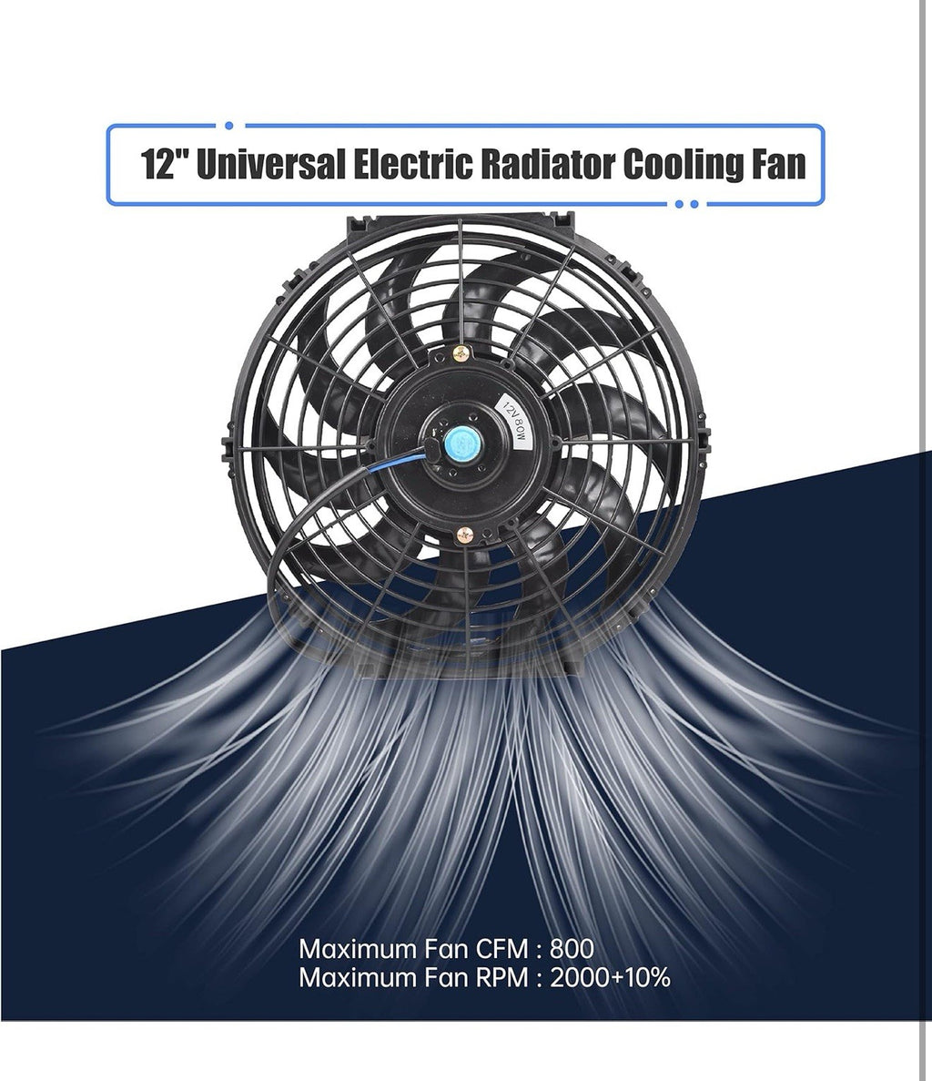 12" 12 Inch 80W 12V Universal Push / Pull Car Electric Slim Radiator Cooling Fan4