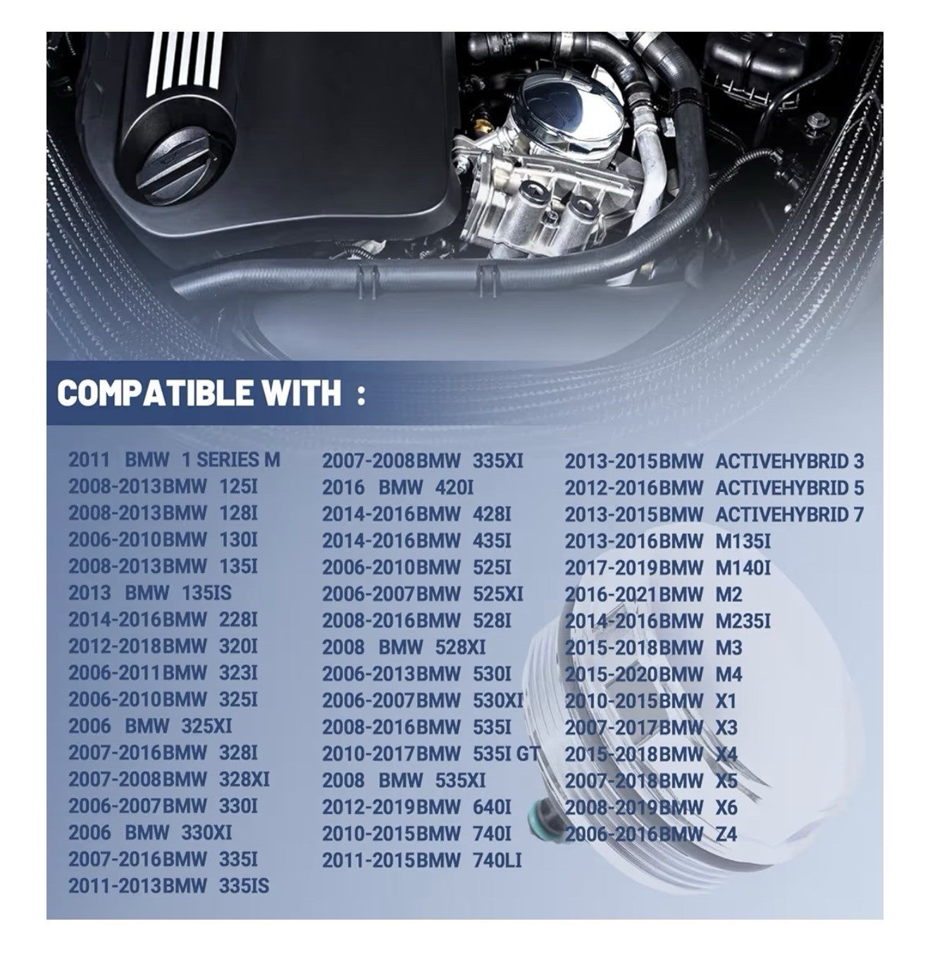 Aluminium Oil Filter Housing Cover Cap Compatible With BMW Upgrade4