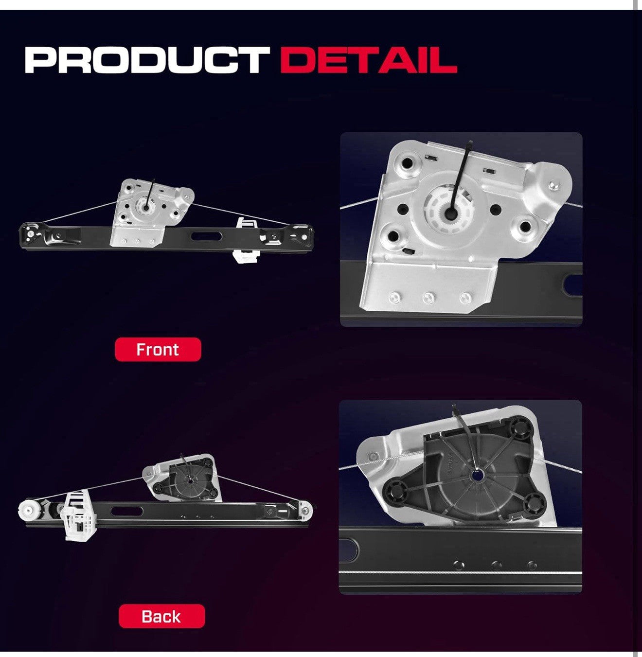  Power Window Regulator with Motor Replacement for BMW Rear Passenger Side (RH)2