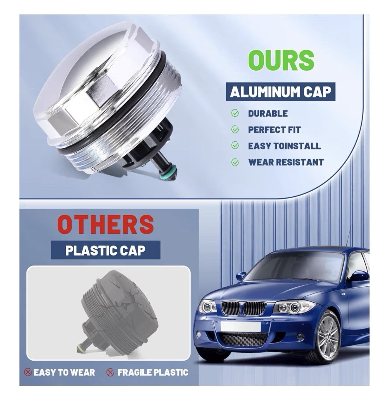 Aluminium Oil Filter Housing Cover Cap Compatible With BMW Upgrade5