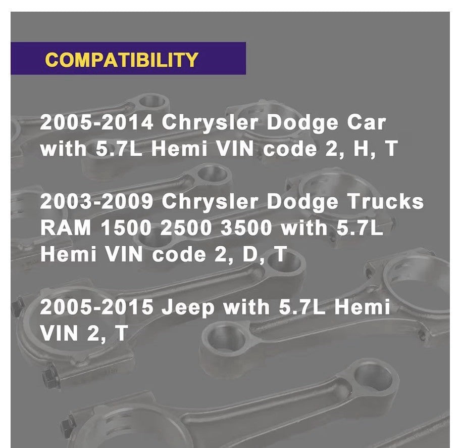 53021538AD Connecting Rods Set Compatible with 2003-2015 Chrysler Dodge Jeep TOP4