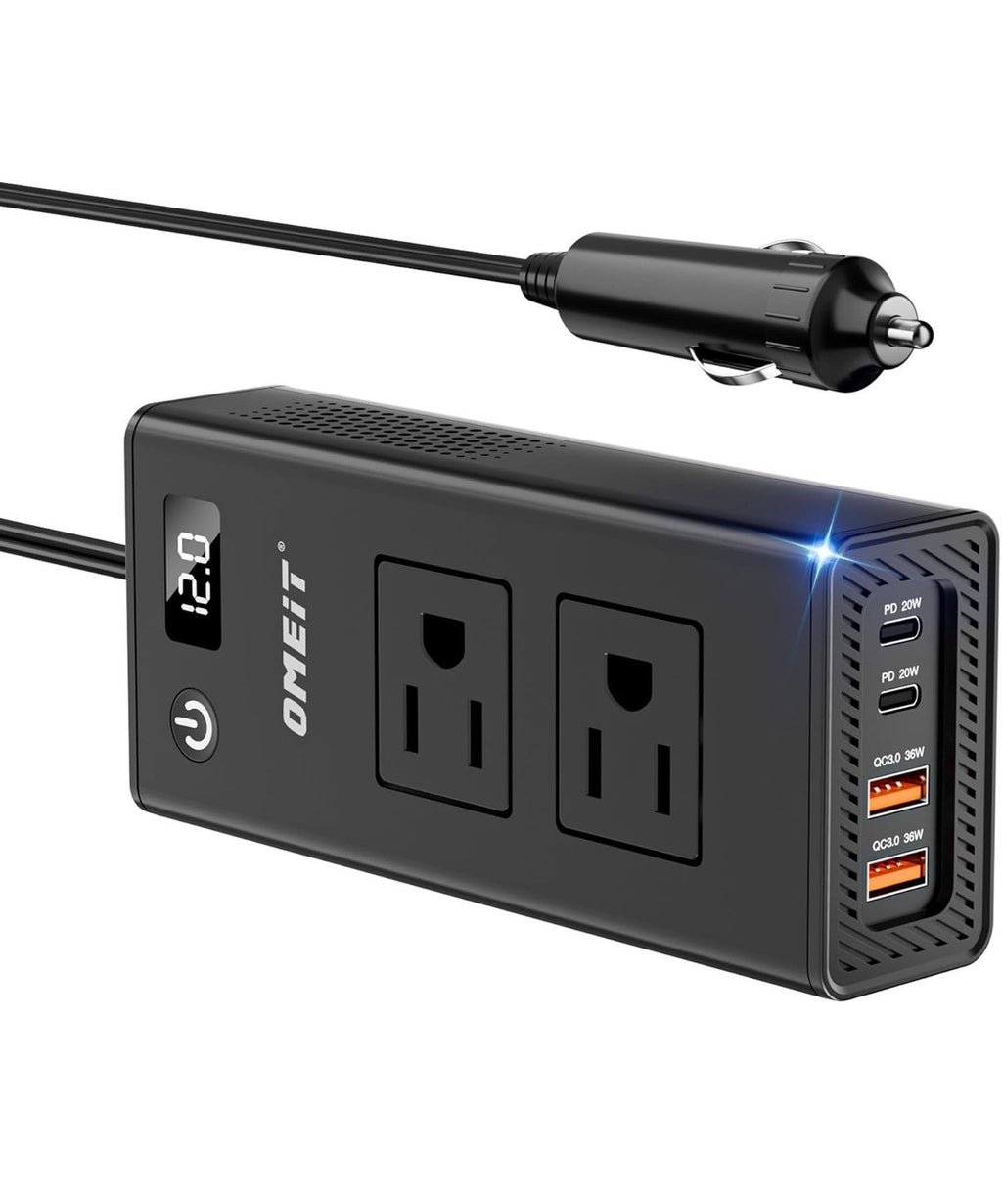 200W Car Power Inverter, OMEiT DC 12V to AC 110V Converter with Fast Charger... 0