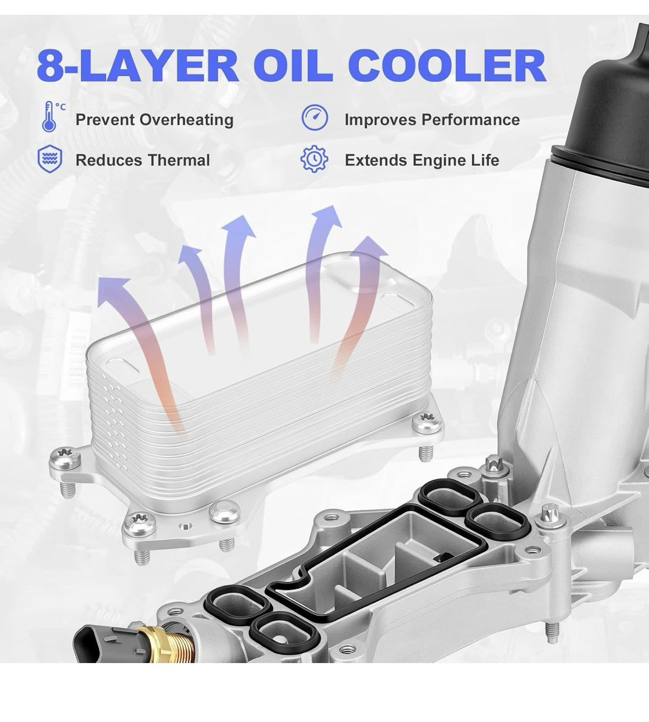 Engine Oil Cooler Filter Housing Assembly For Dodge Jeep Chrysler 2011-2022 3.6L3