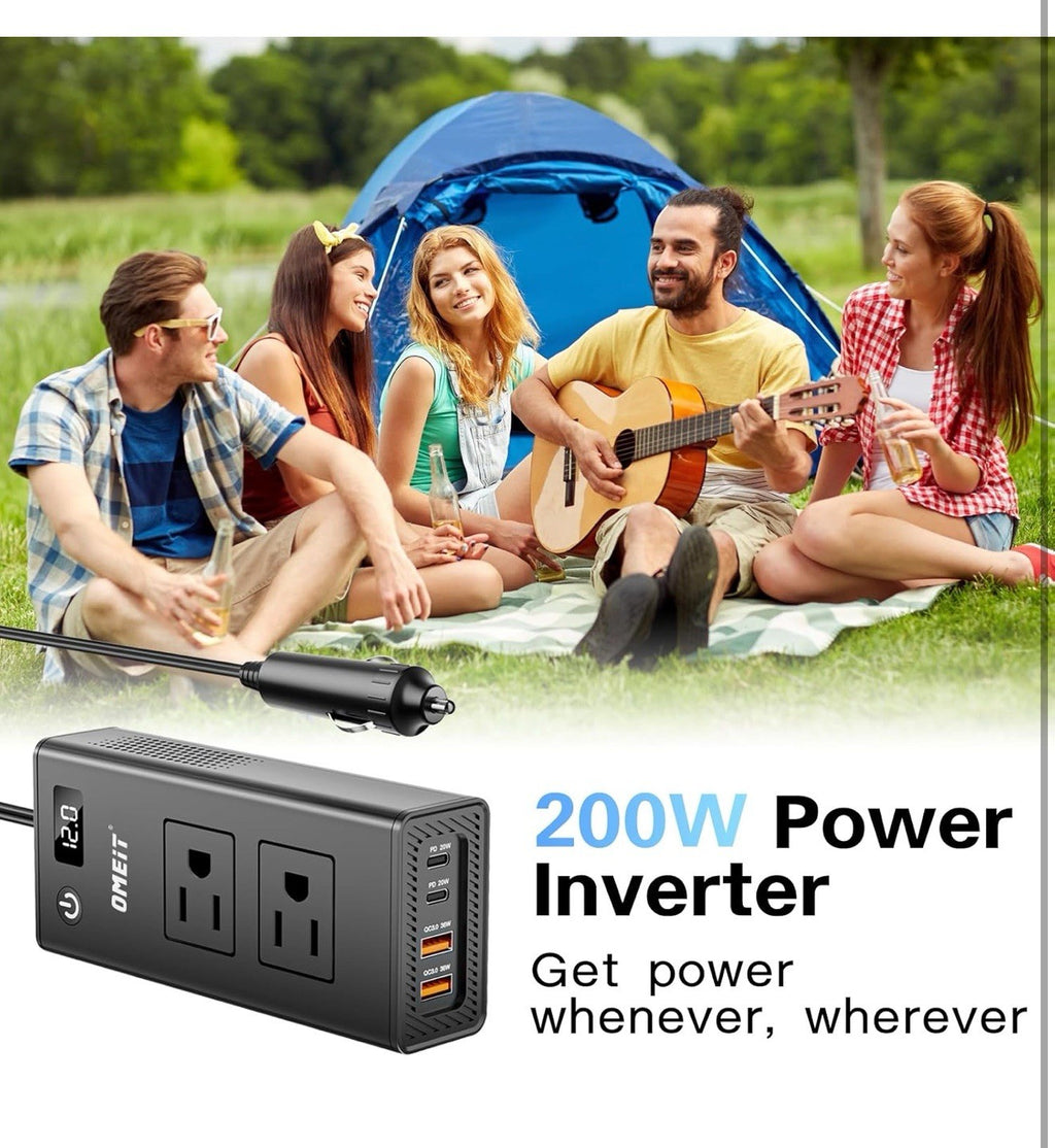 200W Car Power Inverter, OMEiT DC 12V to AC 110V Converter with Fast Charger... 1