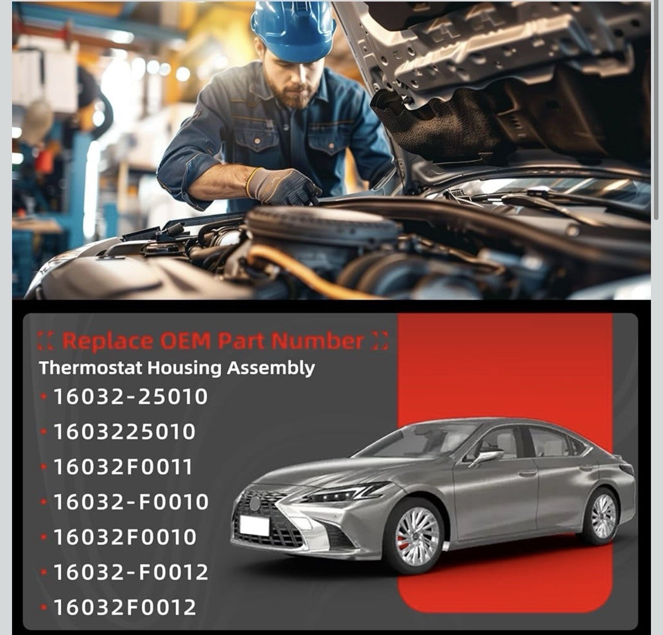 16032-25010 Coolant Electric Water Pump Engine Gasoline Replacement for 2019-...2