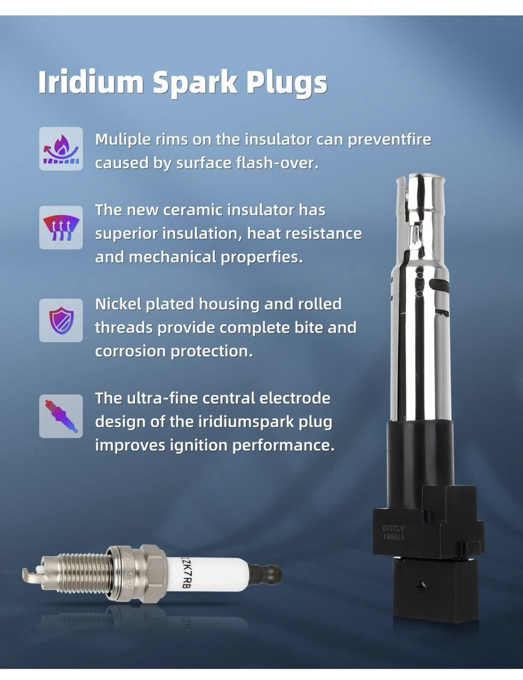 6 ignition coils with 6 iridium Spark Plugs for Porsche 2003-2011 Cayenne 3.64