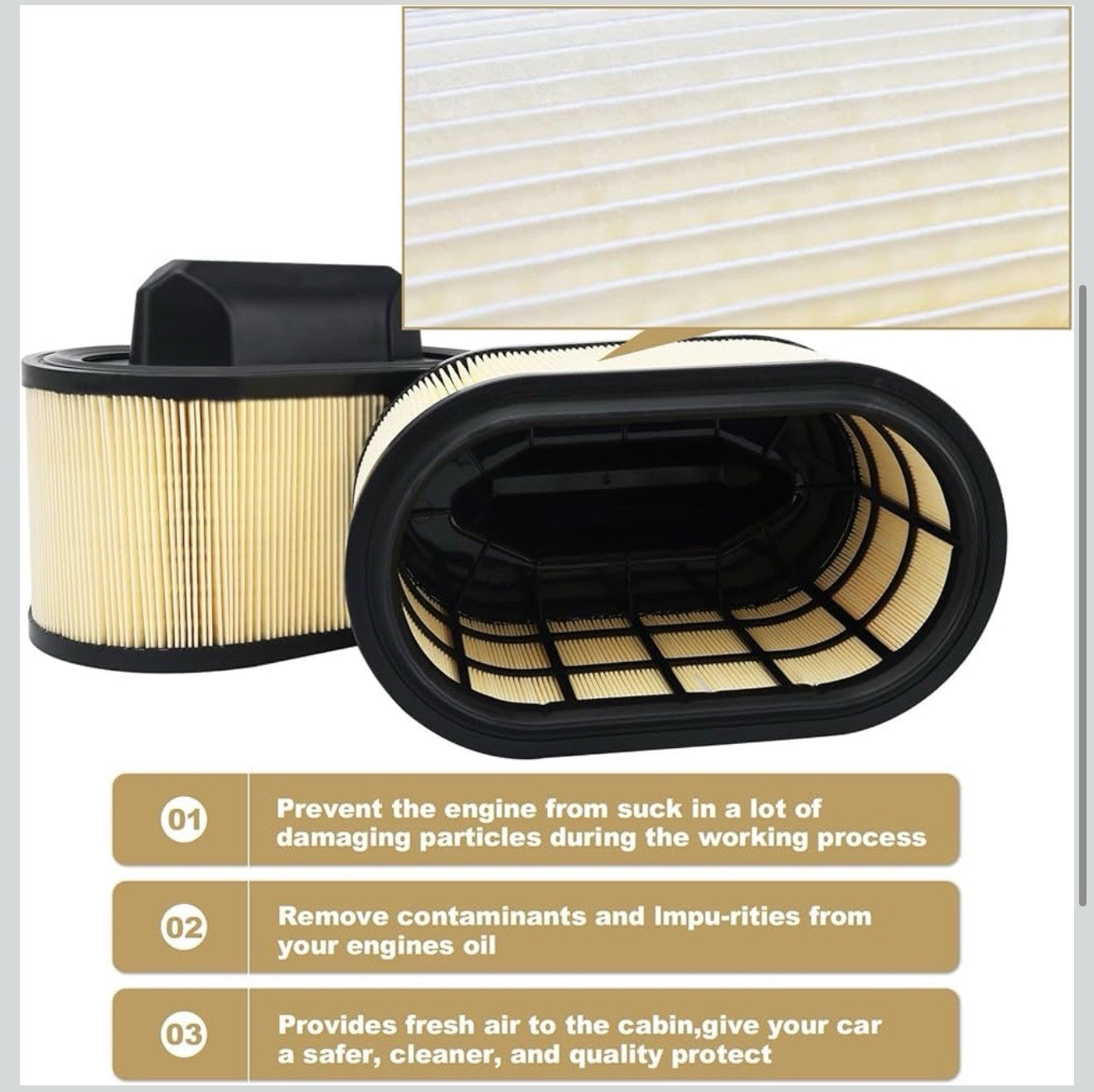 4PC Engine Oil Cabin Air Filter Set for Maserati Ghibli Levante Quattroporte ...1