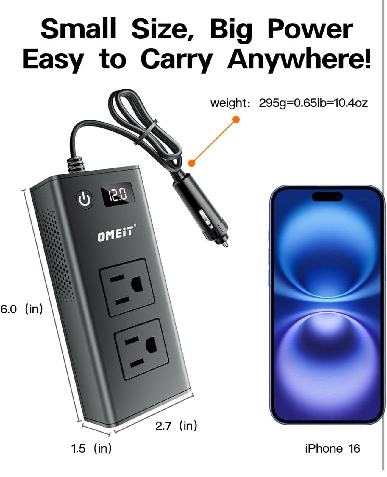 200W Car Power Inverter, OMEiT DC 12V to AC 110V Converter with Fast Charger... 5