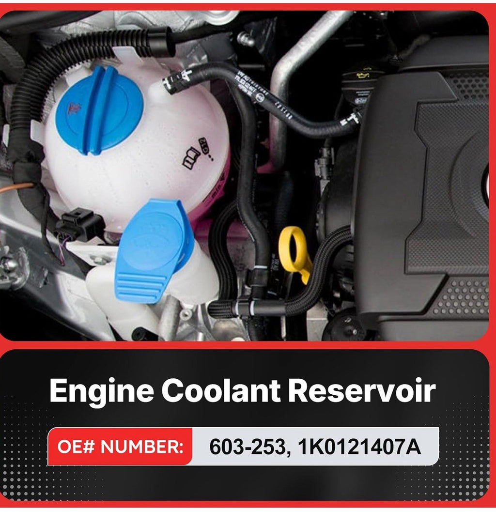 603-253 Engine Coolant Reservoir Expansion Tank with Cap for AUDI A3 Q3 TT 1