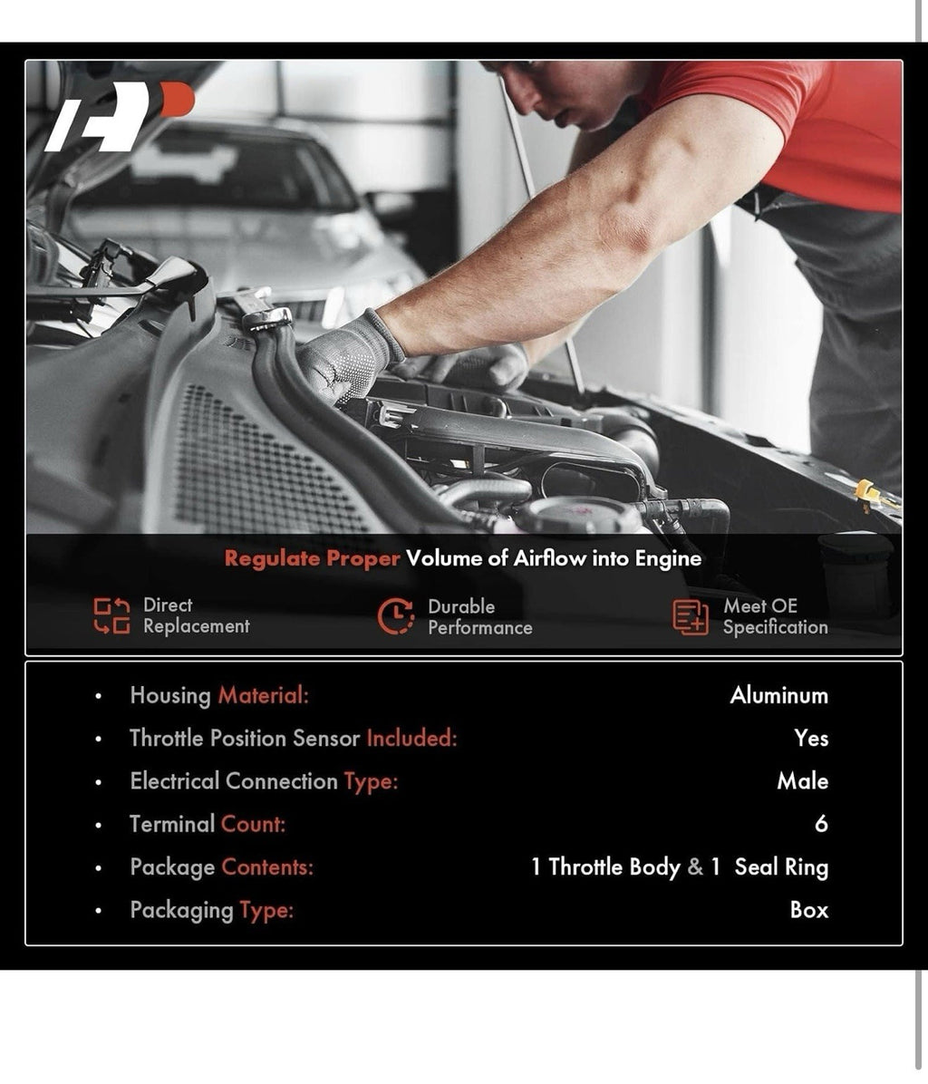 Electronic Throttle Body Compatible with Ford Escape 2009-2018, Fusion 20101