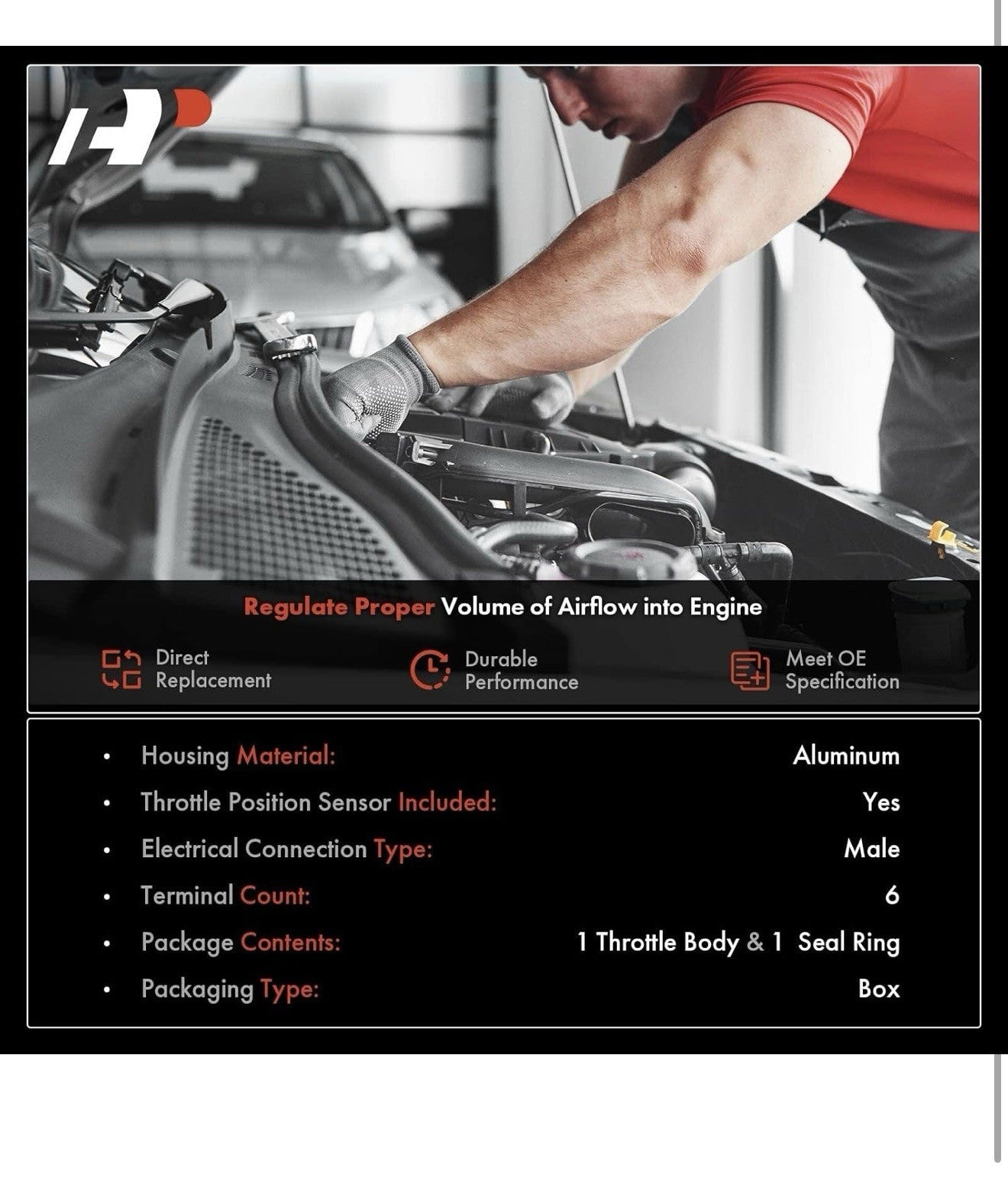 Electronic Throttle Body Compatible with Ford Escape 2009-2018, Fusion 20101