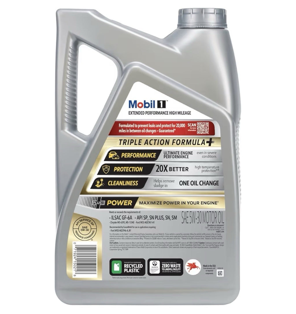 Mobil 1 Extended Performance High Mileage Full Synthetic Motor Oil 5W-30 5 Quart2