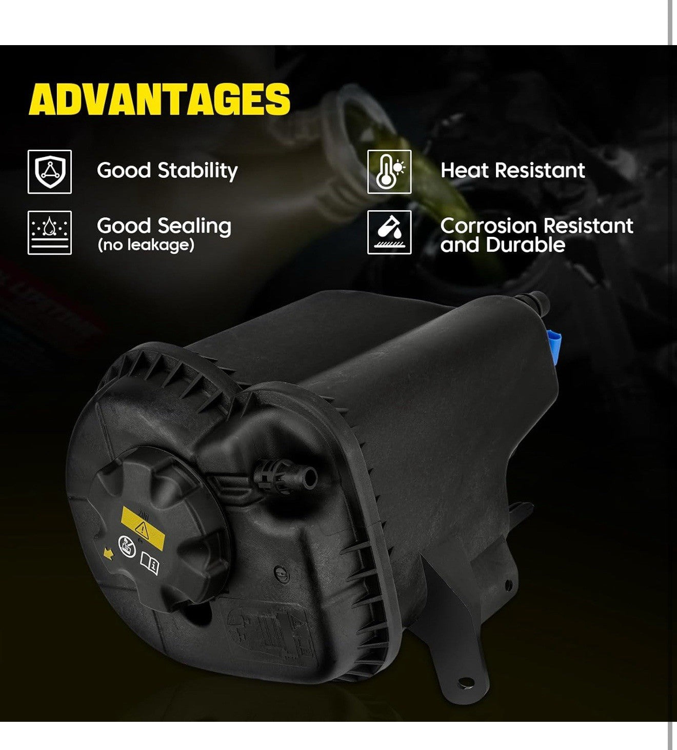 Engine Coolant Reservoir Tank with Cap Compatible with 2007-2018 BMW X5, 2008...4