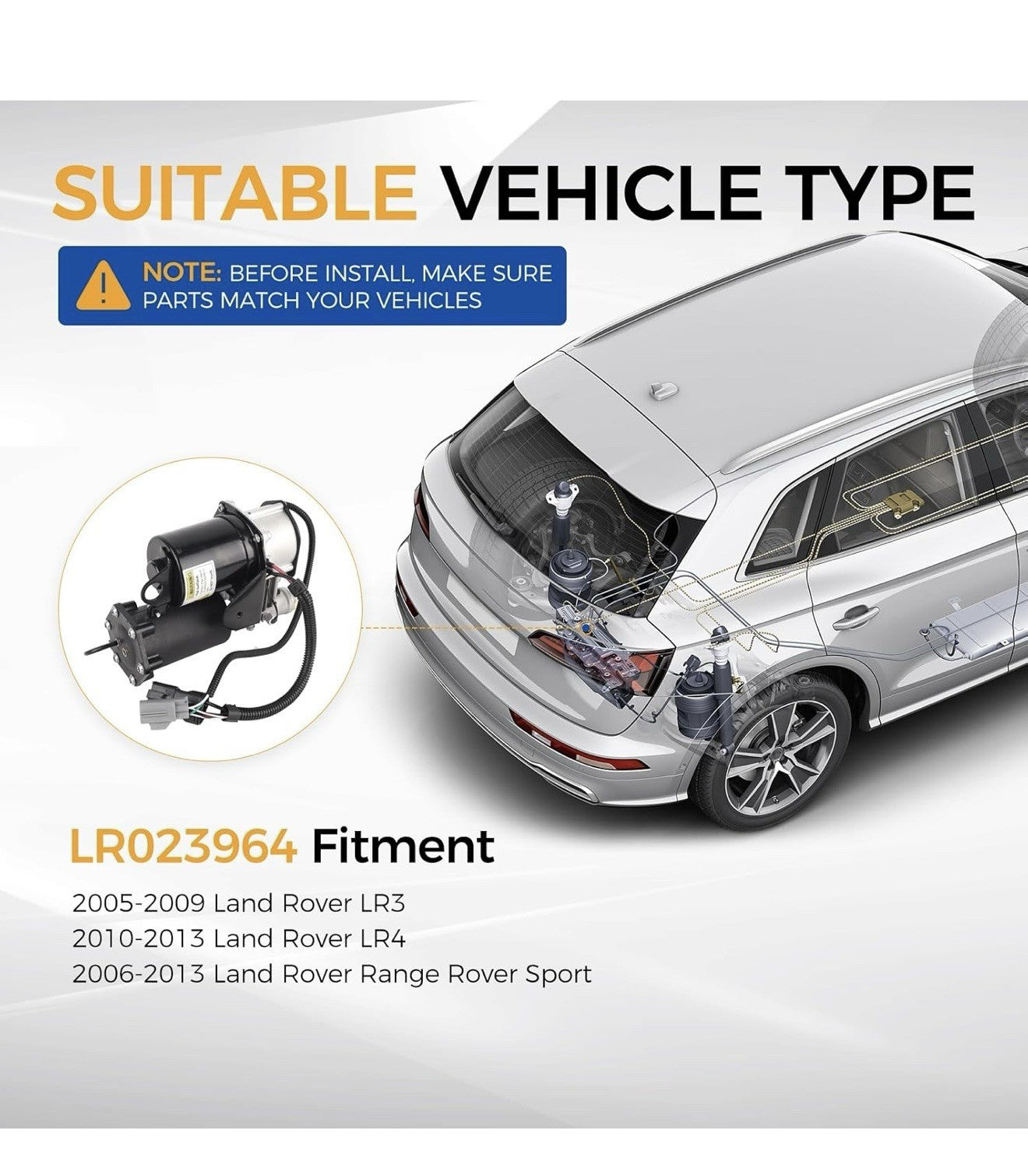 Air Suspension Compressor For Land Rover For Range Rover Sport LR072537 LR0239642