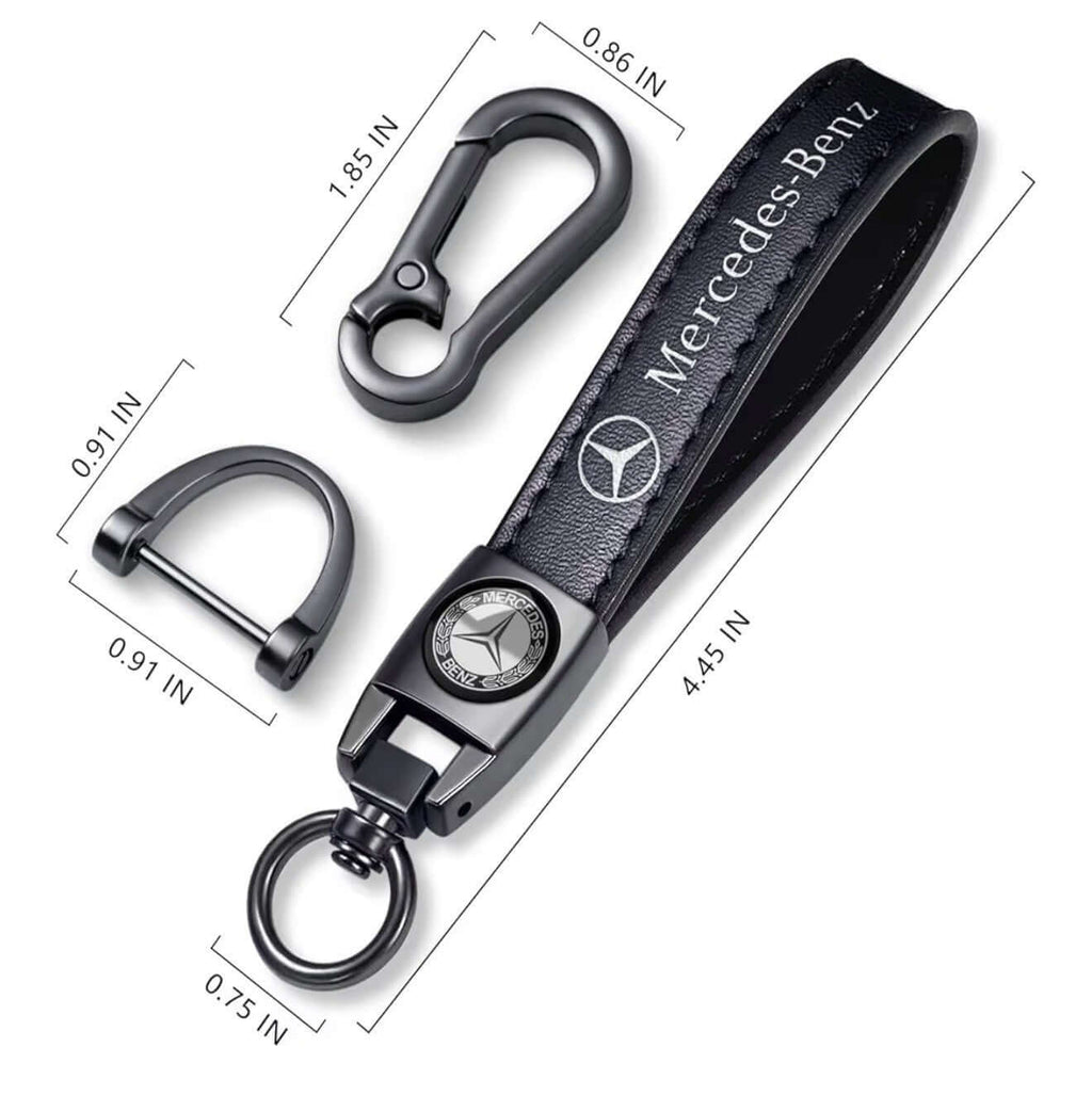 Mercedes-Benz Keychain Strap with Key & Fob Ring Black Key Chain NEW1