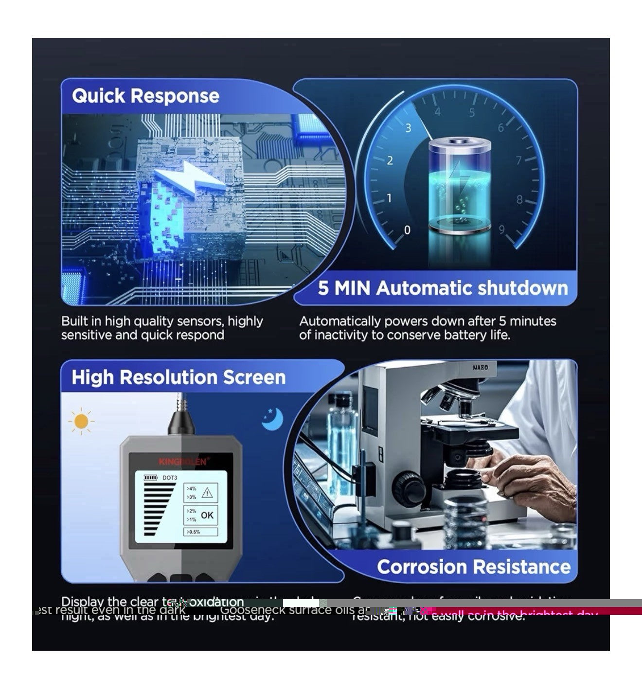 Brake Fluid Tester, High Precision Car Brake Fluid Detector, Hydraulic BF2003