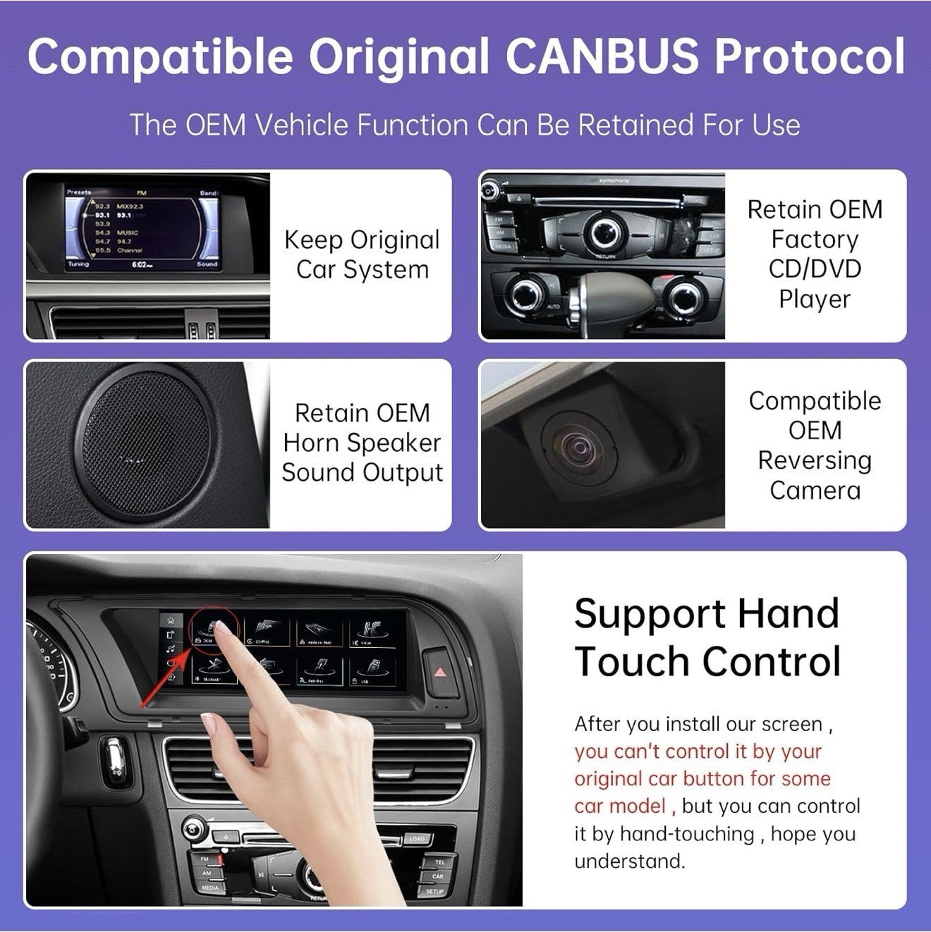 8.9 Inch Wireless CarPlay/Android Auto Touchscreen for Audi A4 (2009 8.9-2GMMI5
