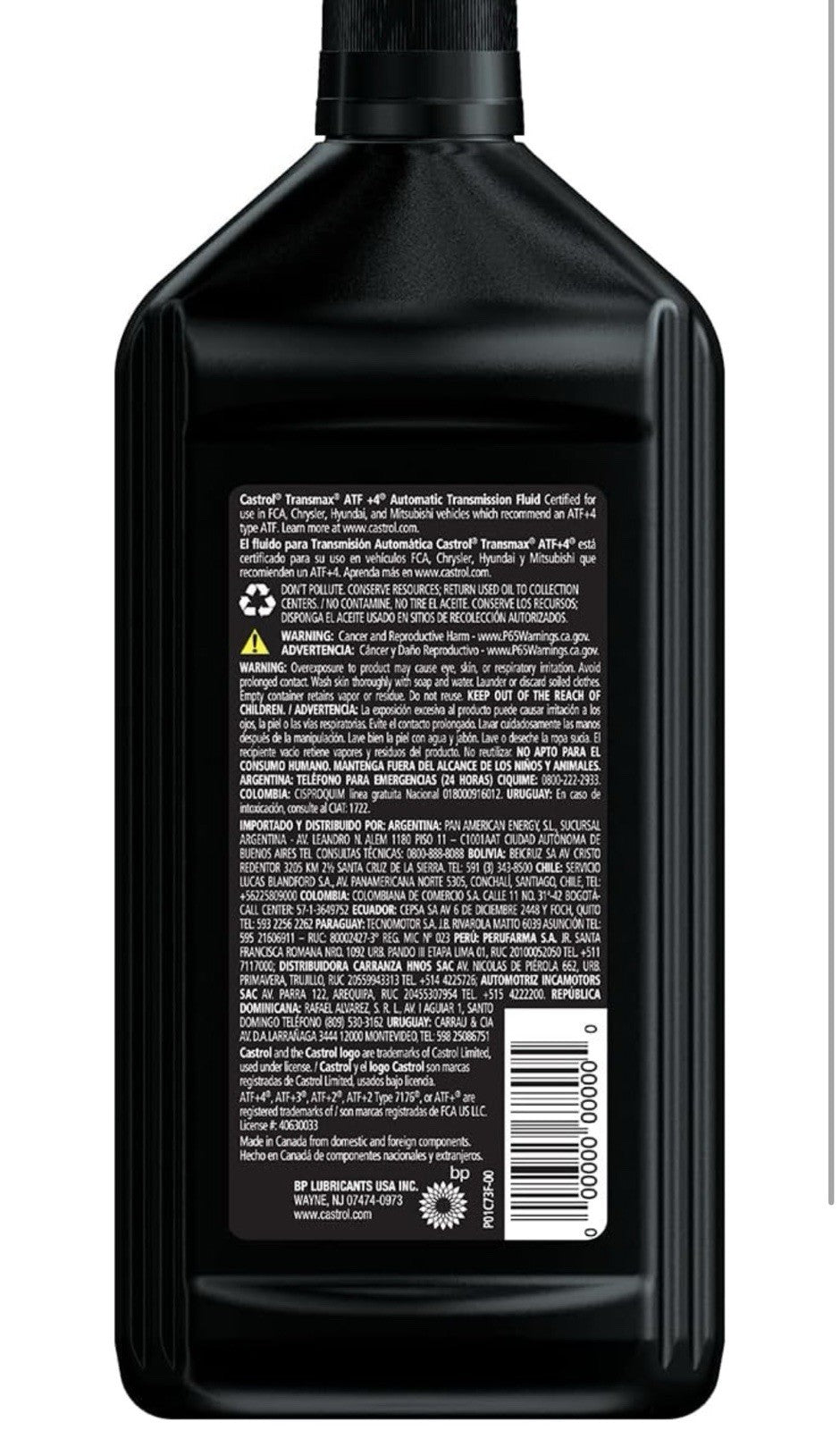 Castrol Transmax ATF+4 Automatic Transmission Fluid, 1 Quart, Pack of 6, New2