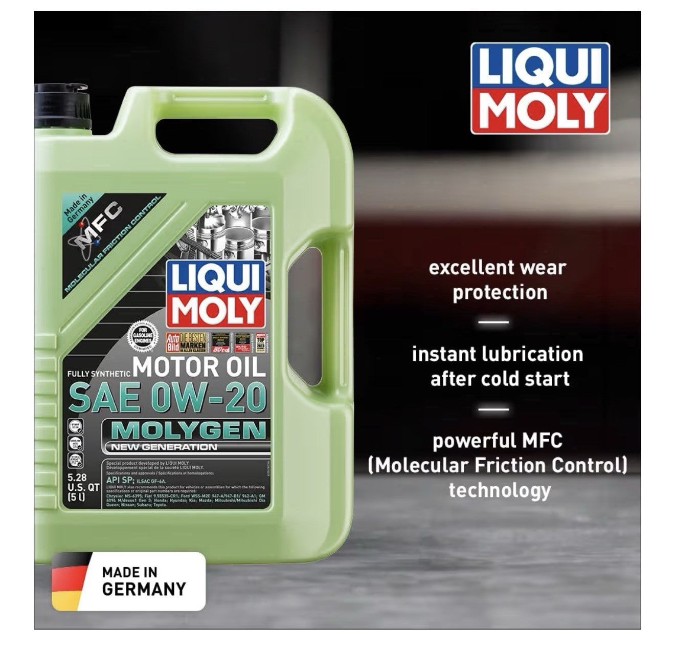 Liqui Moly Molygen New Generation SAE 0W-20, 5 Liter, Fully Synthetic Engine Oil1